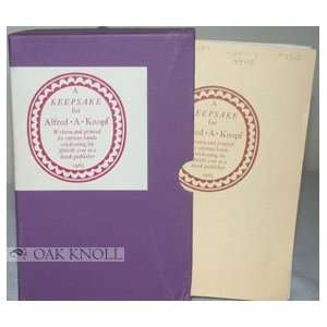  KEEPSAKE FOR ALFRED A. KNOPF.A Books