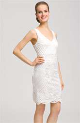 Sue Wong Double V Neck Embroidered Sheath Dress $378.00