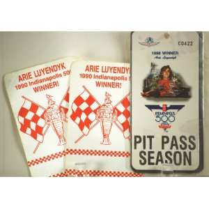  1991   Indianapolis 500 Season Pit Pass & Arie Luyendyk 