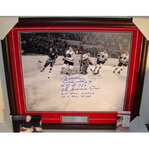 Bobby Hull Autographed Picture   4 inscriptions Framed 16X20 JSA 
