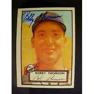 Bobby Thomson New York Giants #313 1952 Topps Reprints Signed Baseball 