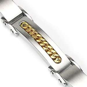  Spikes 316L Stainless Steel Inlayed Cuban Link Bracelet Jewelry