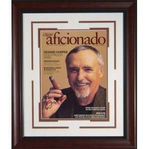 Dennis Hopper Signed Cigar Aficionado Framed Display