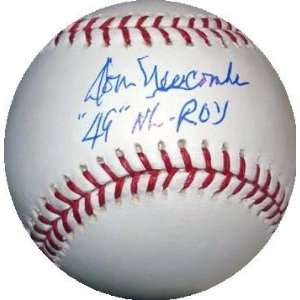 Don Newcombe autographed Baseball inscribed 49 ROY