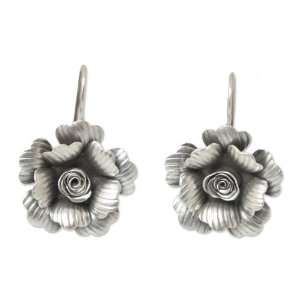  Silver flower earrings, Chiang Mai Jasmine Jewelry