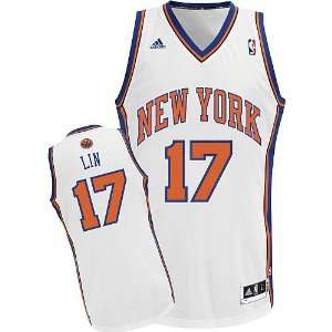 Jeremy Lin #17 New York Knicks (Lg.) Authentic White Jersey