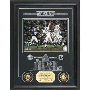 Johnny Unitas HOF Archival Etched Glass Photomint