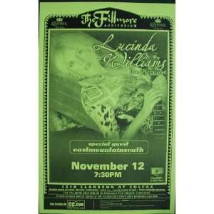  Lucinda Williams Fillmore Denver 2003 Concert Poster