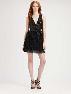 Mark + James by Badgley Mischka   Sequin and Tulle Mini Dress