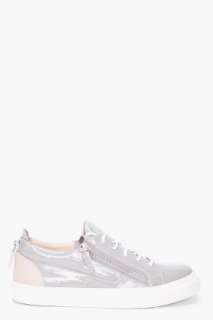 Giuseppe Zanotti Varnished Grey Low Top Sneakers for men  