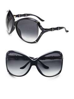 Gucci   Metal Accented Bamboo Styled Sunglasses