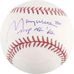 Maury Wills Autographed Baseball  Details MVP NL 62 Inscription