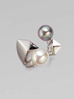 Majorica   11MM & 12MM White & Gray Pearl Sterling Silver Ring