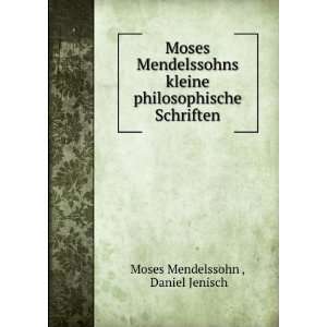   philosophische Schriften Daniel Jenisch Moses Mendelssohn  Books