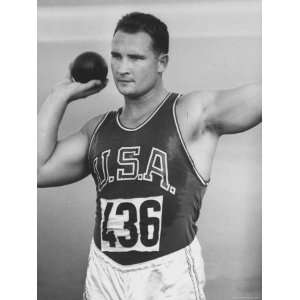 US Shot Putter, Parry OBrien During Olympic Finals, He Took Second 