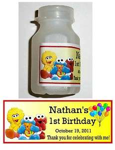 BABY SESAME STREET BIRTHDAY PARTY FAVORS BUBBLE LABELS  