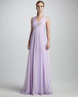 T4Q7S Notte by Marchesa Sleeveless Embroidered Gown