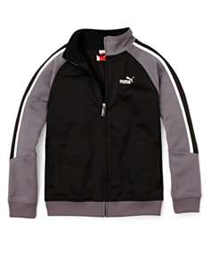 PUMA Boys Black & Grey Knit Jacket   Sizes 4 7