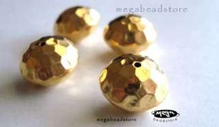 VERMEIL 24k Gold over Bali Silver Faceted Bead B155VM  