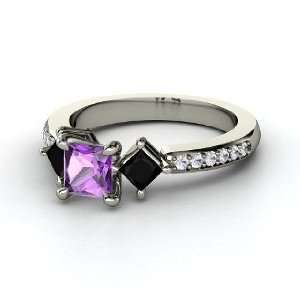  Caroline Ring, Princess Amethyst Sterling Silver Ring with 