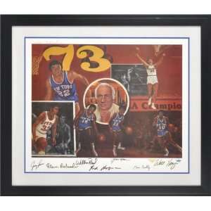  1973 New York Knicks Framed Autographed Lithograph 