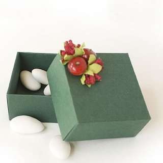 Autumn Elegance Green Wedding Favor Christmas Gift BOX  