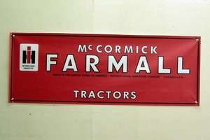 Vintage McCormick Farmall Farm Tractor Logo Mini Banner 11 x 29 