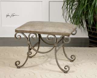 French Chic Crocodile Hand Forged Metal Bench  