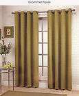 Grommet Panel Faux Silk Tan Curtain Drape 56 x 84  