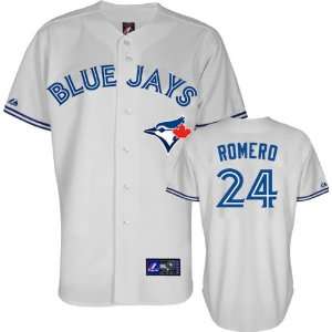 Ricky Romero Jersey Adult Majestic Home White Replica Toronto Blue 