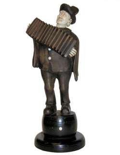 German Bavarian Accordian Player Figurine Sculpture  