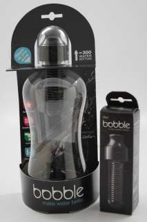 Bobble Water Bottle & 2 Filters 18.5oz BPA Free BLACK  