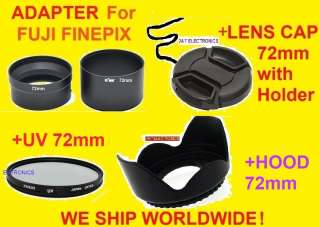   ADAPTER S4000+HOOD+UV FILTER+CAP 72mm for FUJI FINEPIX S4000HD HD 72