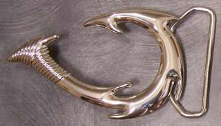 Pewter Belt Buckle novelty Fish Hook NEW  