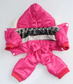 pet dog cat winter warm clothing clothes coat jumper hoodies hot pink 