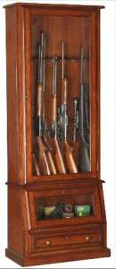 American Classics 12 Gun Cabinet Wood Slanted Base Rifle Storage Safe 