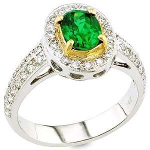   Green tsavorite and white diamond gold ring. Vanna Weinberg Jewelry