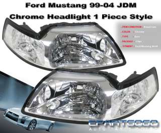 1999 2004 FORD MUSTANG GT COBRA HEADLIGHTS CHROME CLEAR  