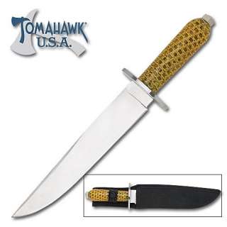 Wild Cage Brown Bowie Hunting Knife & Sheath  