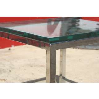 18 x 18 Square Chrome Glass End Coffee Table 10% OFF  