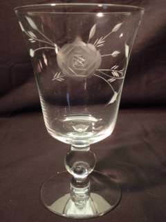 Javit Crystal Rose #130 Ball Stem Water Goblet 6 1/4 Tall 9 oz 