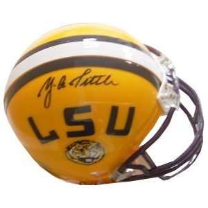  Y.A. Tittle signed LSU Tigers Mini Helmet Sports 