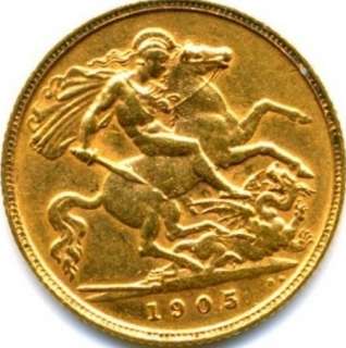 1905 EDWARD VII FULL GOLD SOVEREIGN (LUSTRE)  