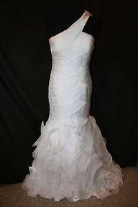 NWT WHITE silk mermaid JOVANI pageant or prom gowns, SZ 0  
