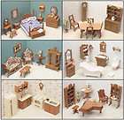   WOOD FURNITURE KIT SIX ROOMS Library Bedroom kitchen bathroom Dining