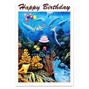  Hawaiian Birthday Card Dolphin Party