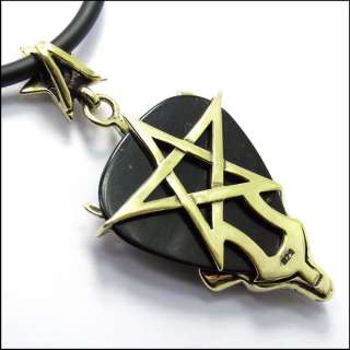 Pagan Pentagram Guitar Pick Holder Pendant, Necklace  