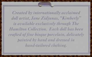 Hamilton Collection Jane Zidjunas Kimberly Doll MIB  