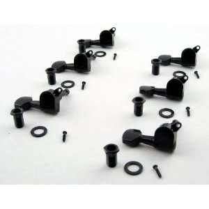  Black in Line Guitar Tuners (Set) Musical Instruments