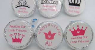   Princess Birthday Hershey Kiss Stickers Favors Labels Kisses  